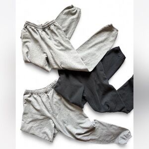 Grey and black cotton blend sweatpants bundle
